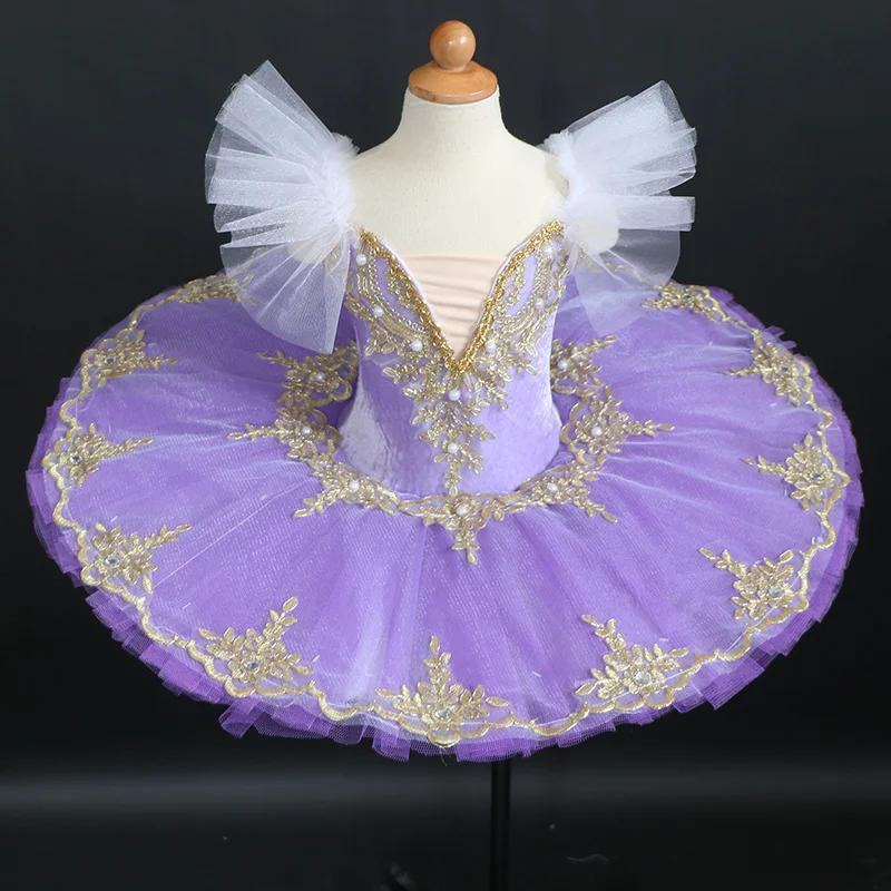 Профессиональное балетное платье розового/фиолетового цвета для девочек