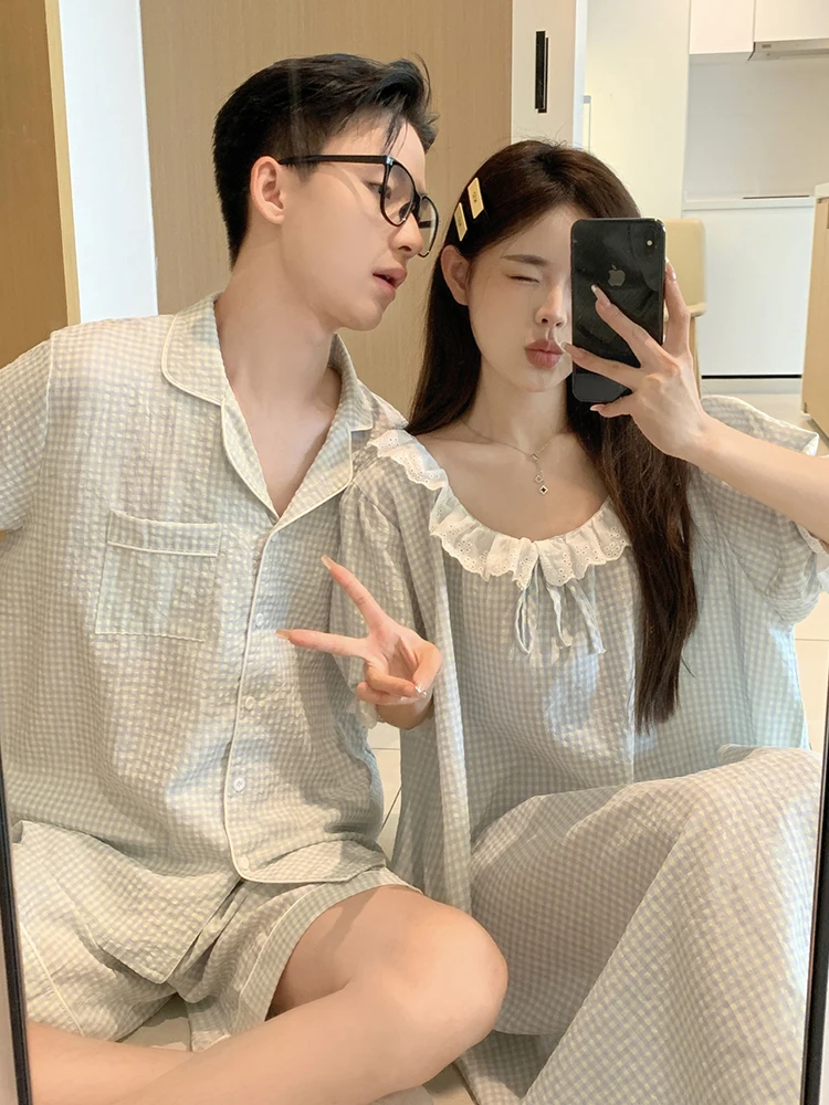 Милая принцесса Sle лоскутная кружевная клетчатая пижама с короткими рукавами для