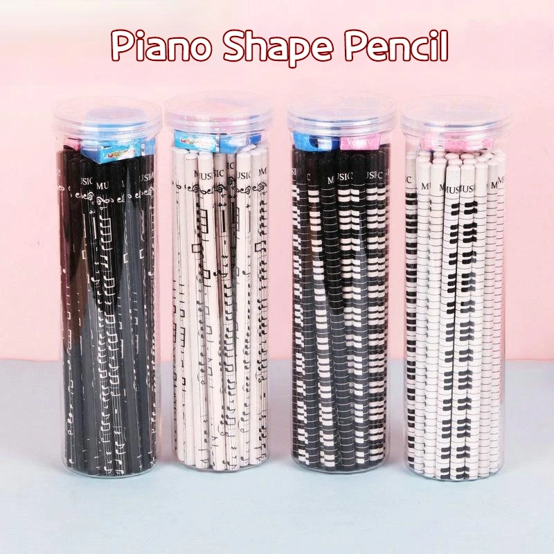 

36 шт. карандаш в форме пианино, клавиатуры, музыкальные ноты, карандаш, Круглый Карандаш для детей, детские крутые карандаши, школьные принадлежности