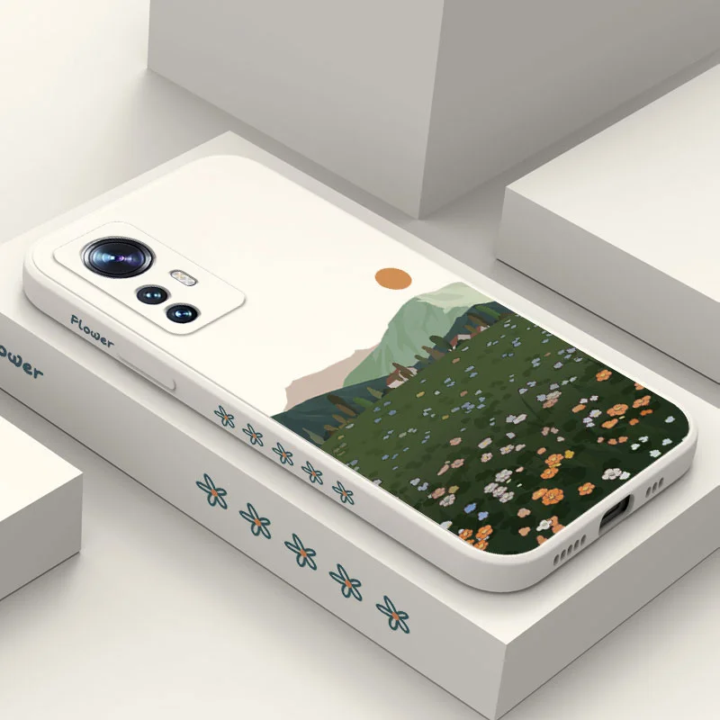 

Pastoral Flowers Sea Phone Case For Xiaomi Mi 12 11 Ultra lite 10 10S 9 11T 10T 9T Pro Lite Poco M4 X4 F3 X3 M3 5G Pro Cover