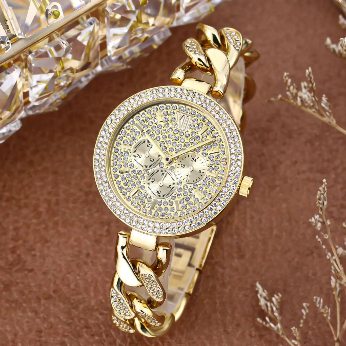 Часы MISSFOX женские из 18-каратного золота брендовые Роскошные наручные с