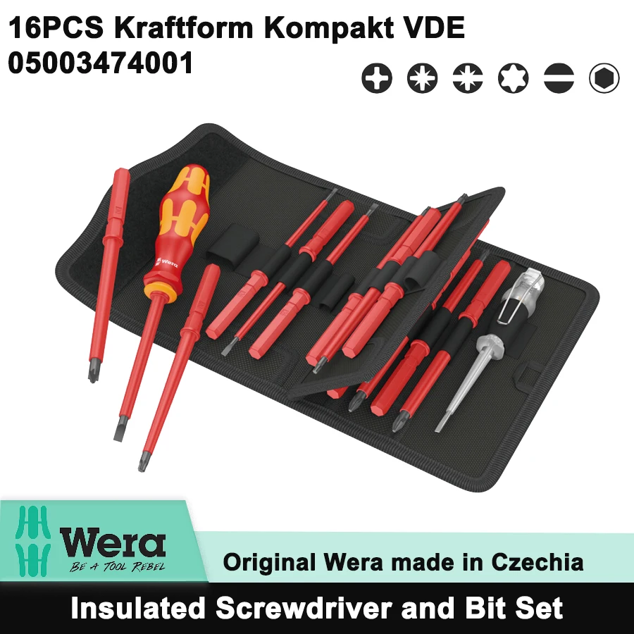 WERA Kraftform Kompakt набор изолированных отверток VDE 16 шт. изолирующая отвертка для