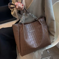 plaid fashion designers brand big leather women 2022 fashion tote handbags female large capacity shopper shoulder shopping bag