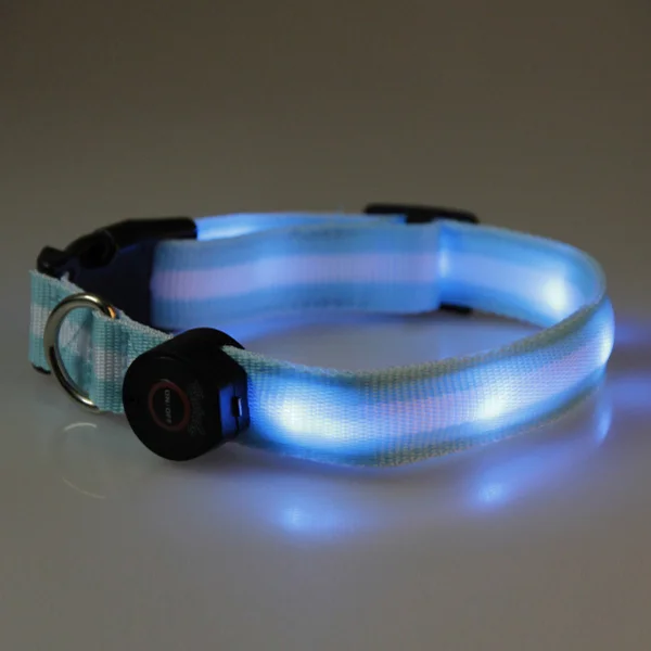 

Adjustable Nylon Flashing Night Dog Collar - 33cm to 55cm (Blue)