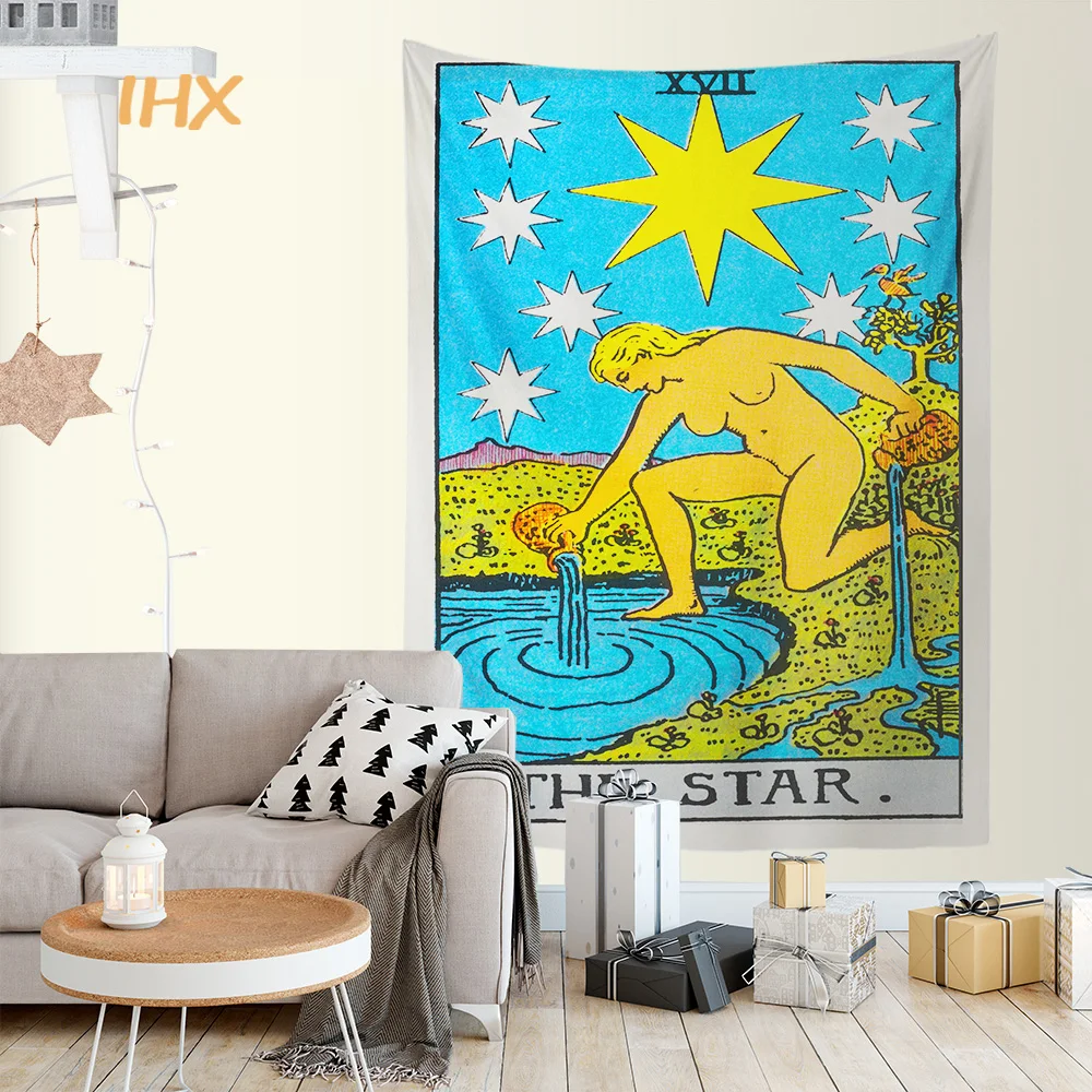 

Гобелен Таро, декор комнаты, хиппи, бохо, мандала, принадлежности для колдовства, гобелен, настенный гобелен, эстетическое украшение для спальни, подарок для дома