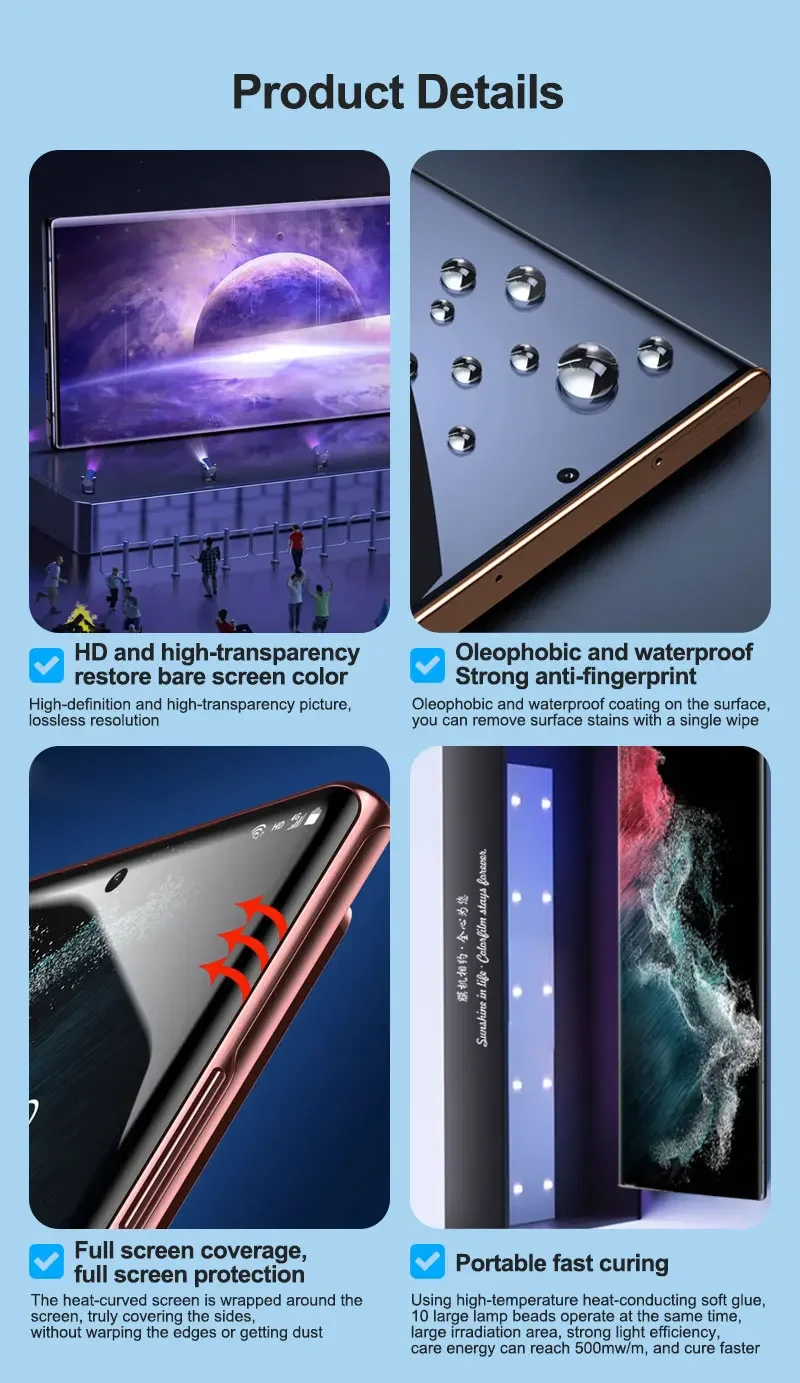 SUNSHINE 25 шт. SS-U200 SS-U300 УФ-защитная пленка из стекловолокна HD Защитная с алмазным