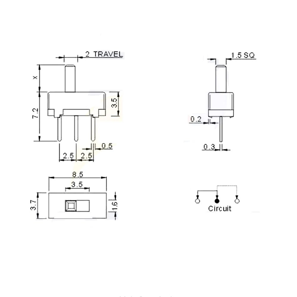 【100-20 шт.】переключатель SS12D00 DIP-ползунковый переключатель 3 контакта SS12D00G3