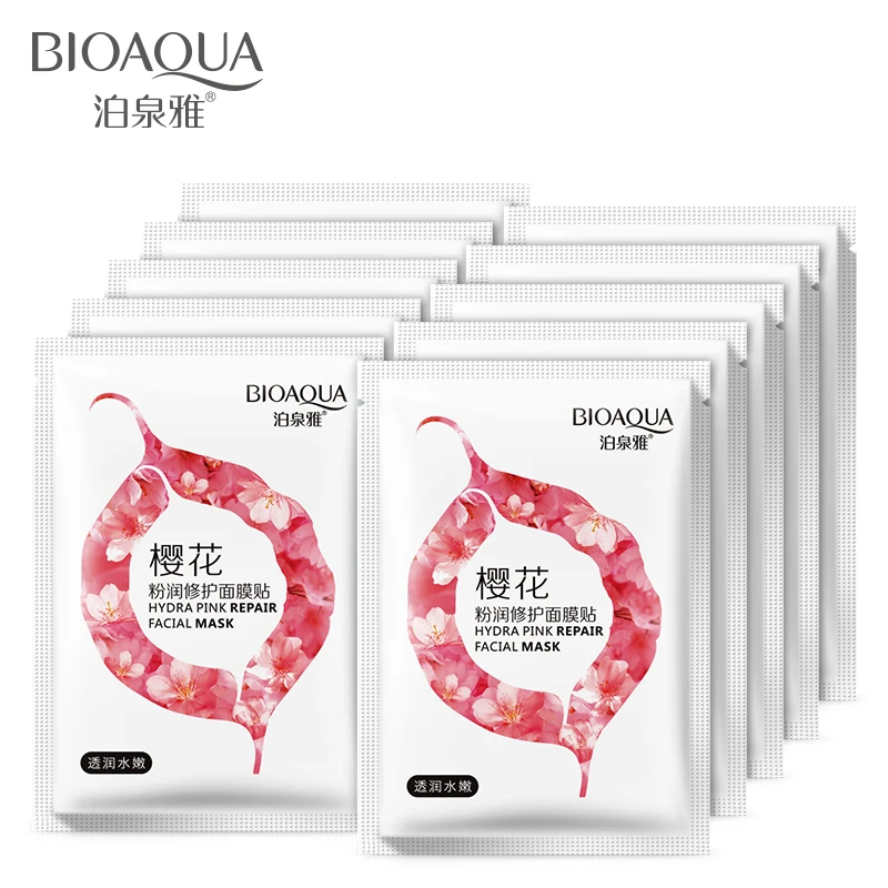 

5pcs/lot BIOAQUA Sakura Cherry Blossom Face Mask Moisturizing Brighten Skin Oil Control Shrink Pores Soothe Skin Remove Acne