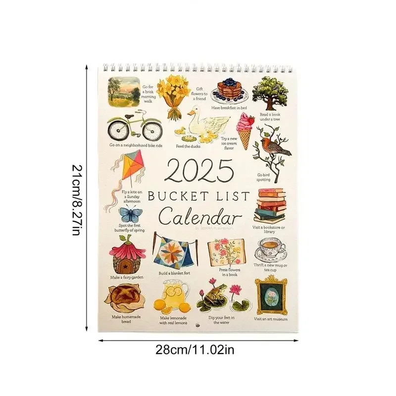 Список ведер 28x21 см календарь-планировщик 2024 настольный блокнот календарь