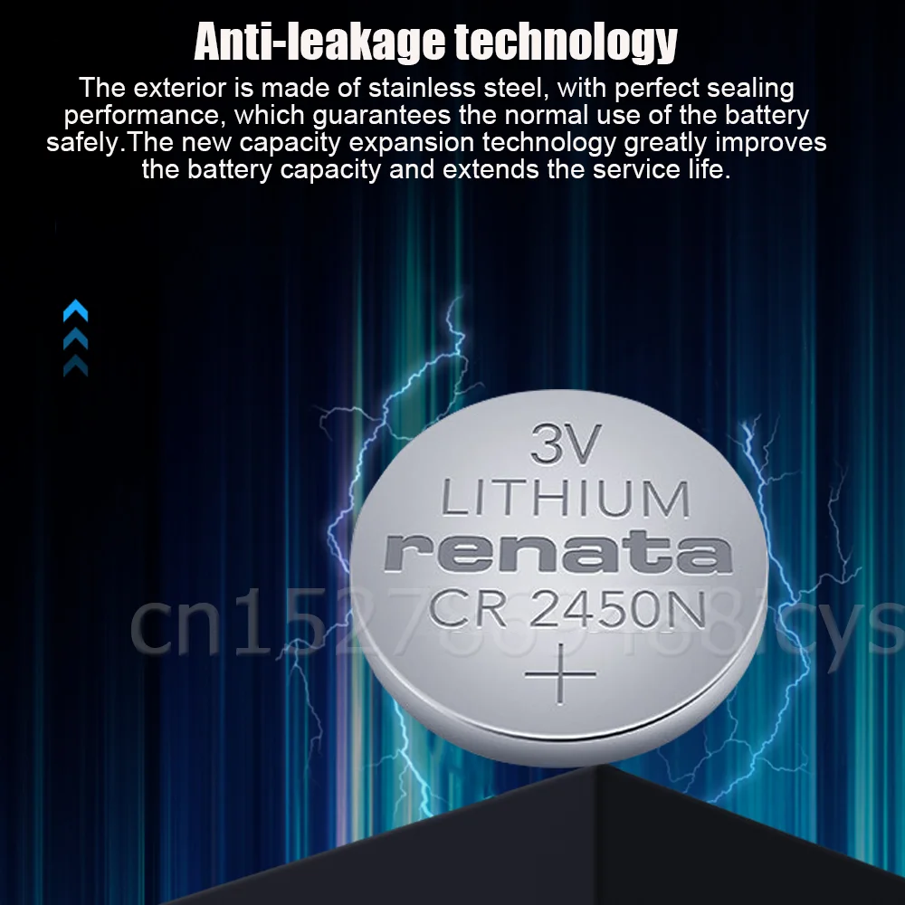 10PCS New Original RENATA CR 2450 CR2450N DL2450 BR2450 LM2450 3V Lithium Battery For Watch Toy Remote Control Button Cell Coin - купить по