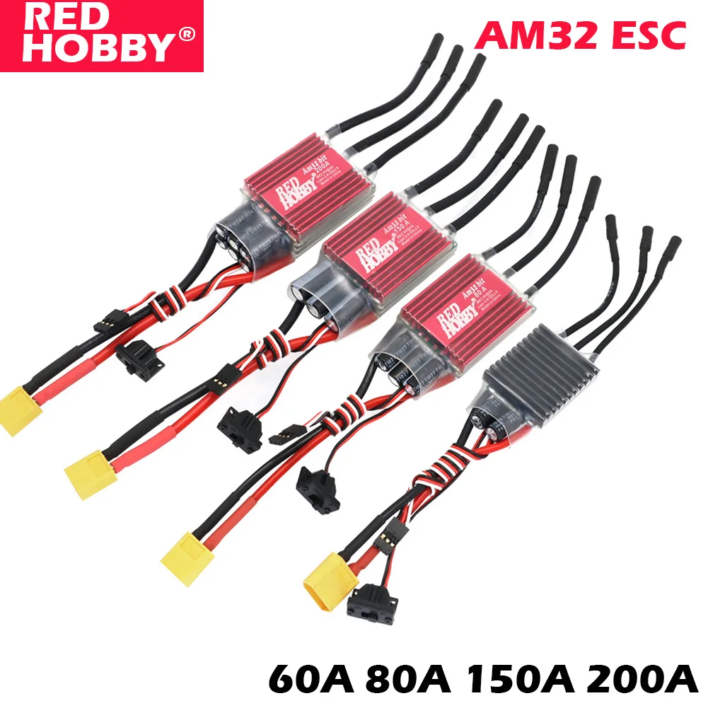 Фото RedHobby AM32 60/80/160/200A Бесщеточный ESC 2-6S BEC Программирование ESC для 1/10 1/8 радиоуправляемой машины и радиоуправляемой лодки №2