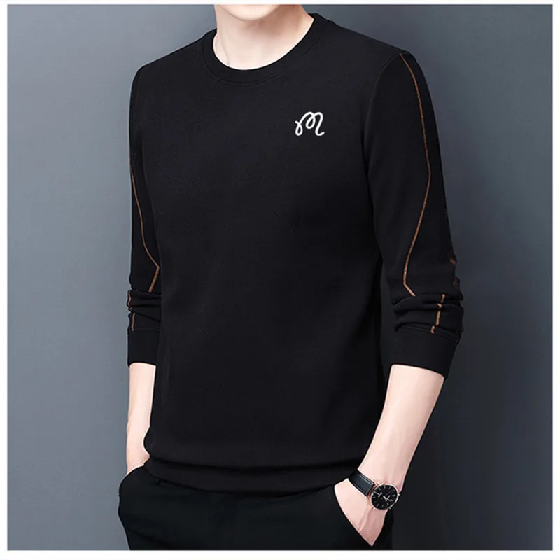 Malbon Men's Golf Clothes Fall Long Sleeve Leggings Men 2022 New Fresh Solid Color Casual Loose Men's Long Sleeve T-shirt
