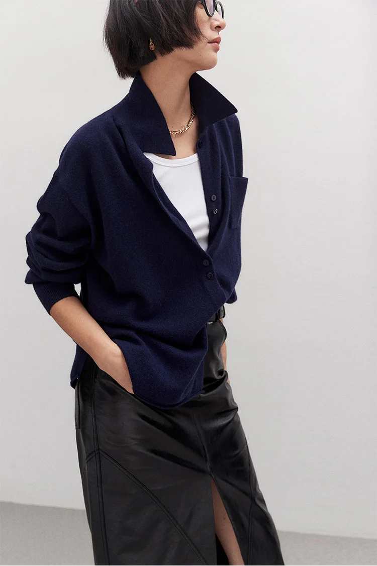 Замечательная усовершенствованная вязаная рубашка Gao Zhi Tong Qin Lu из шерсти и