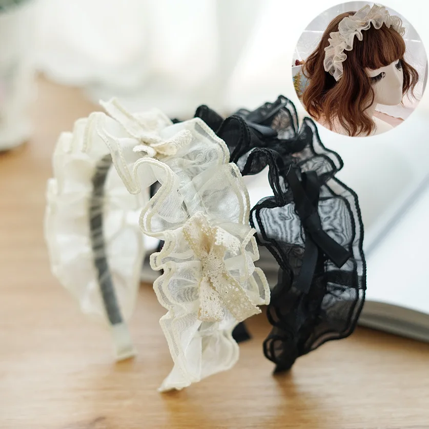 Женская Кружевная повязка на голову в стиле лолита |