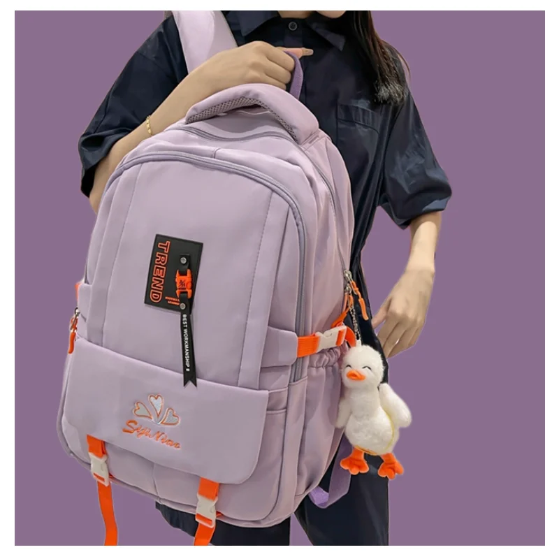 

Модный вместительный водонепроницаемый фиолетовый рюкзак для колледжа 2023, модная женская школьная сумка для ноутбука, классная Милая Женская дорожная сумка для книг для девушек