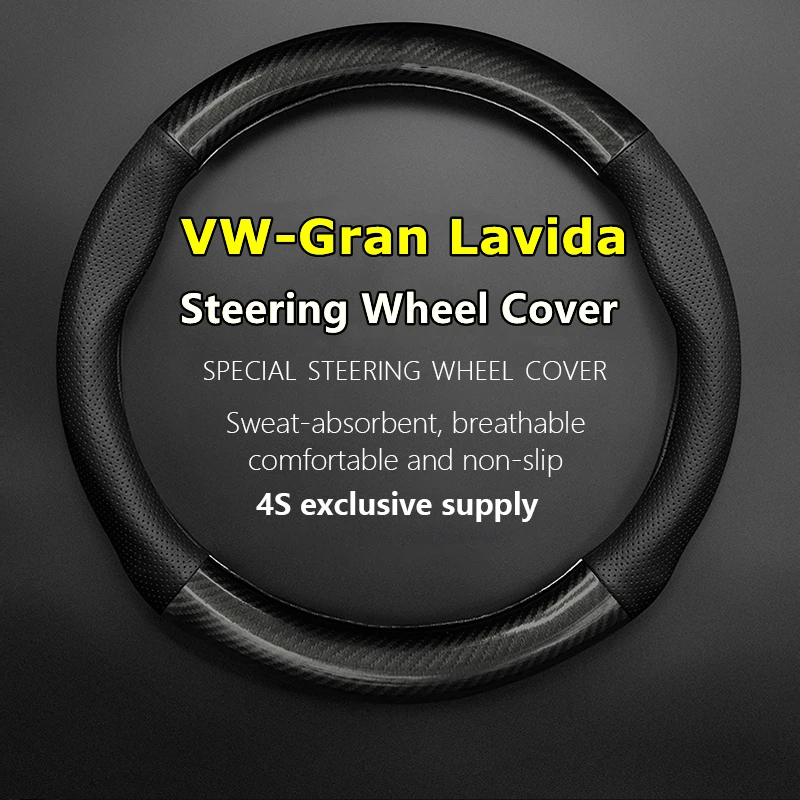 

PU Leather For VW Volkswagen Gran Lavida Steering Wheel Cover Leather Carbon 1.6 1.4TSI 230TSI 180TSI DSG 2013 2014 2015 2017