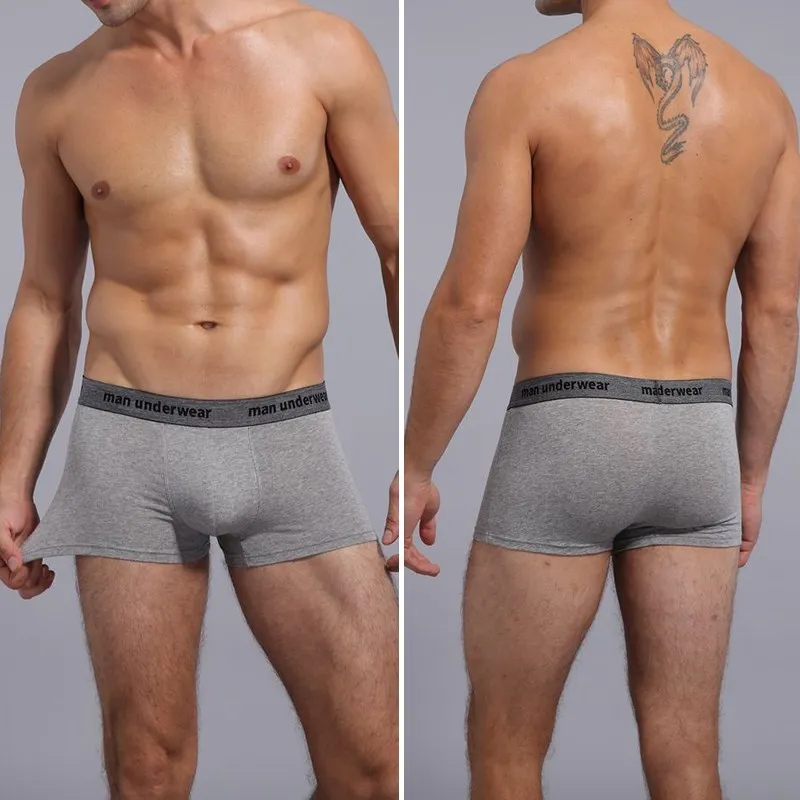 Men Underwear Cotton Boxers Panties Comfortable Mens Underpants Sexy Solid Cuecas Trunks Brand Shorts Men Boxer Plus Size