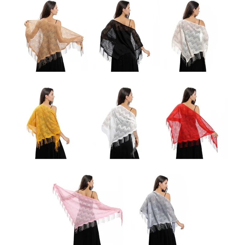

Woman Tassels Decor Scarf for Summer Wedding Party Sunproof Supplies Dropship