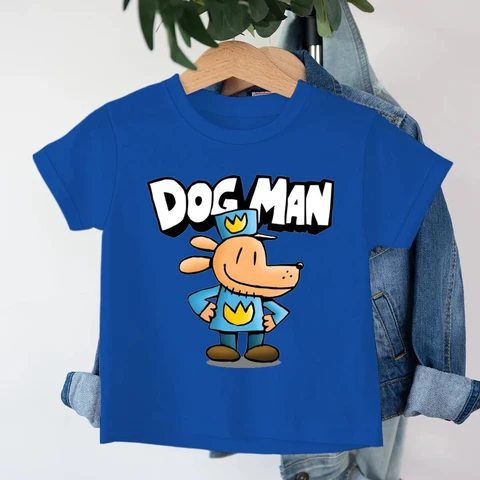 Детские футболки Dogman с героями мультфильмов, аниме, футболки с короткими рукавами для мальчиков и девочек, топы с круглым вырезом, летняя детская одежда для детей 3-14 лет