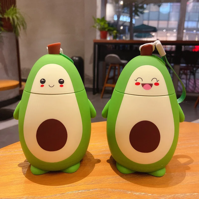 Стеклянный мультяшный креативный студенческий питьевой стакан с ручкой