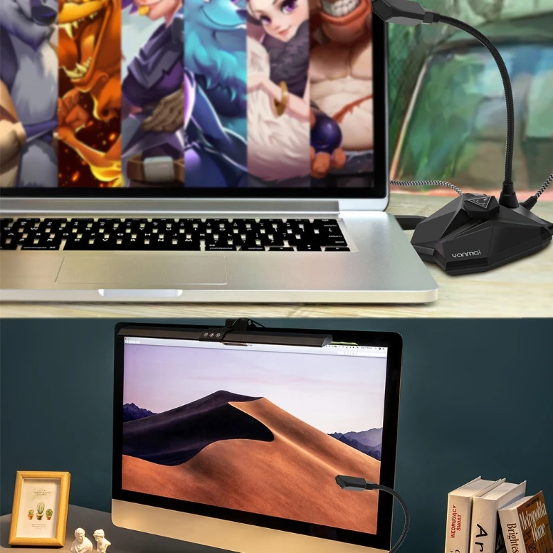 Регулируемый USB-микрофон B03F для игр RGB-подсветка совместимый с женским