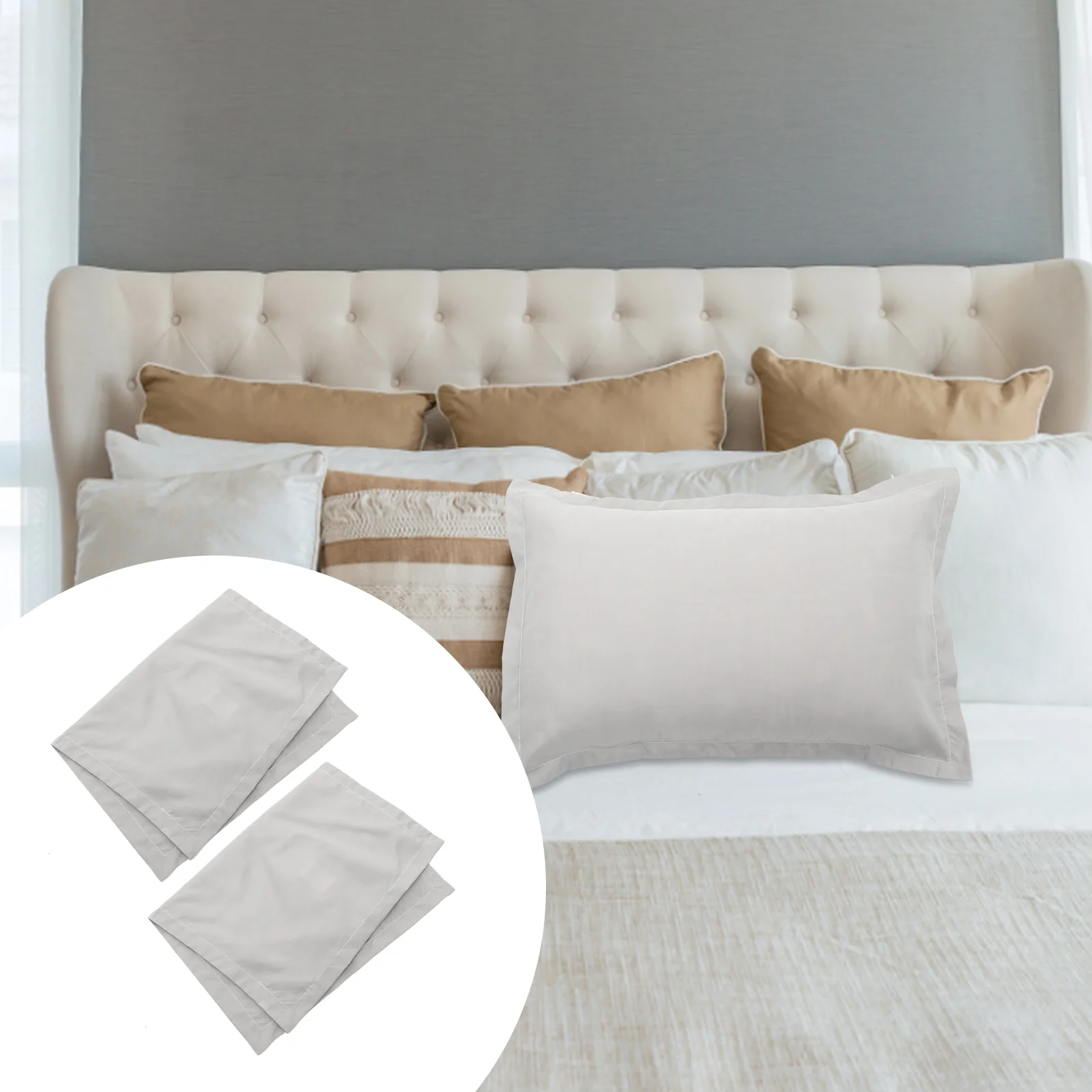

2Pcs Solid Color Pillow Cases Indoor Bedroom Pillow Case Pillow Dust Proof Covers