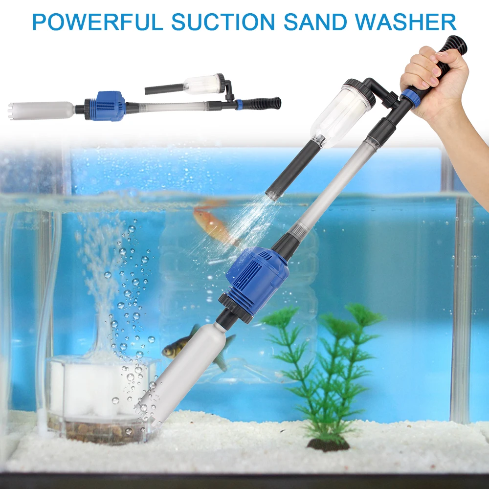 

Aquarium Siphon Operated Cleaner US Plug Fish Tank Sand Washer Vacuum Gravel Water Changer Electric Siphon Filter