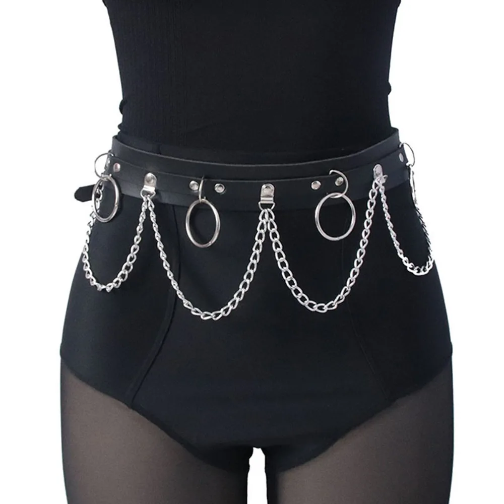 Adjustable Women Girls Body Harness Hiphop Adjustable Strap Gothic Leather Belt Waist Chain Punk Waistband
