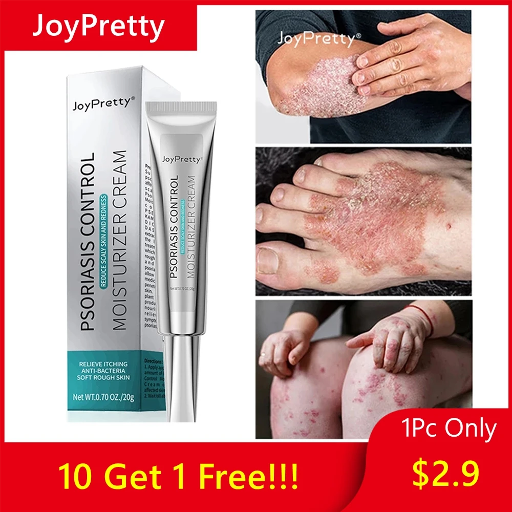 

JoyPretty Herbal Psoriasis Cream Antibacterial Ointment Anti-itch Gel Eczema Urticaria Peeling Treatment，10Pcs
