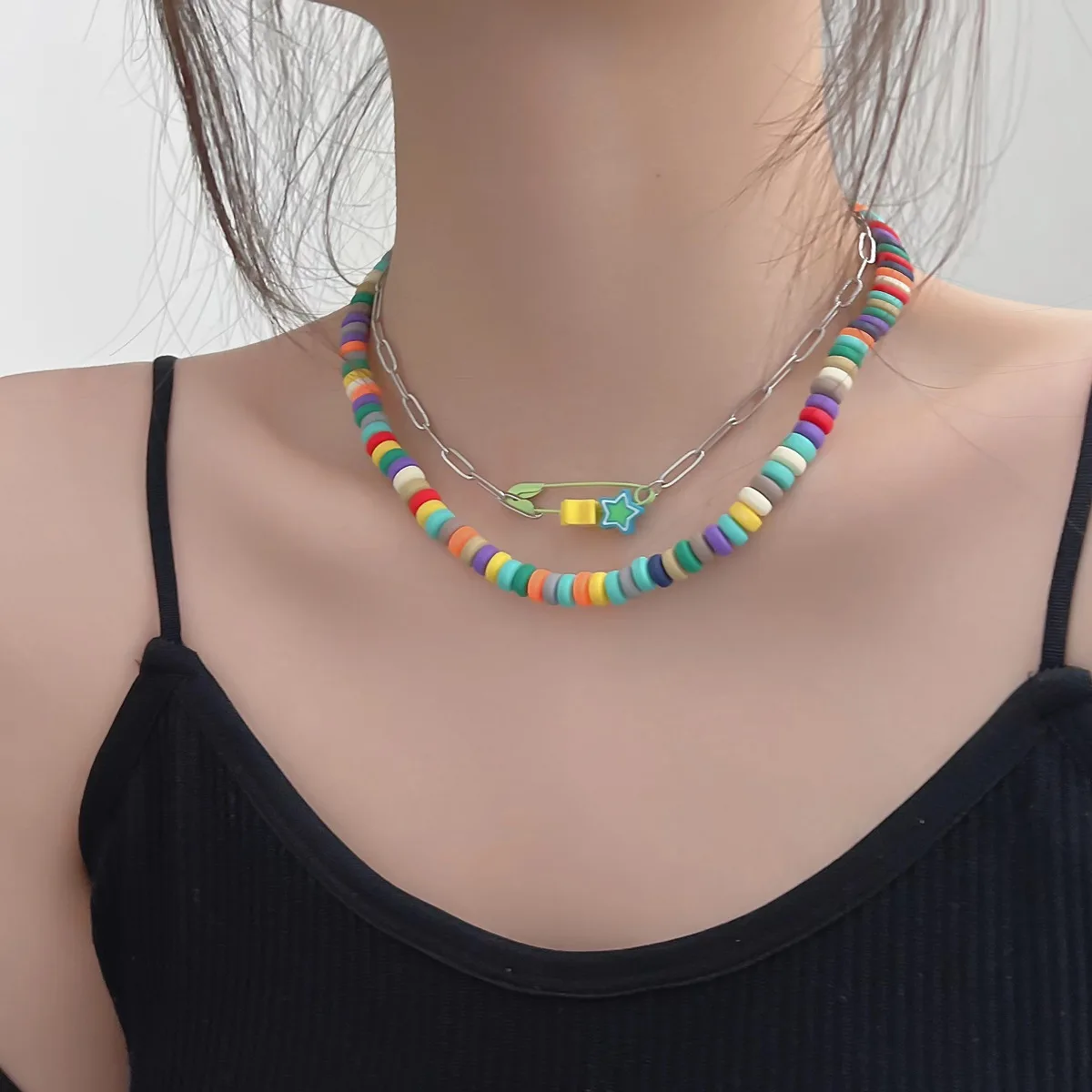 

Rainbow Choker Necklace Rainbow Seed Bead Necklace Cute Y2k Necklace Beaded Necklace Beach Necklace for Women for Teen Girls