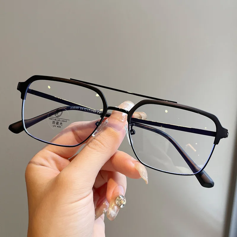 Новые модные мужские очки в оправе полуоправа с двойной перемычкой женские