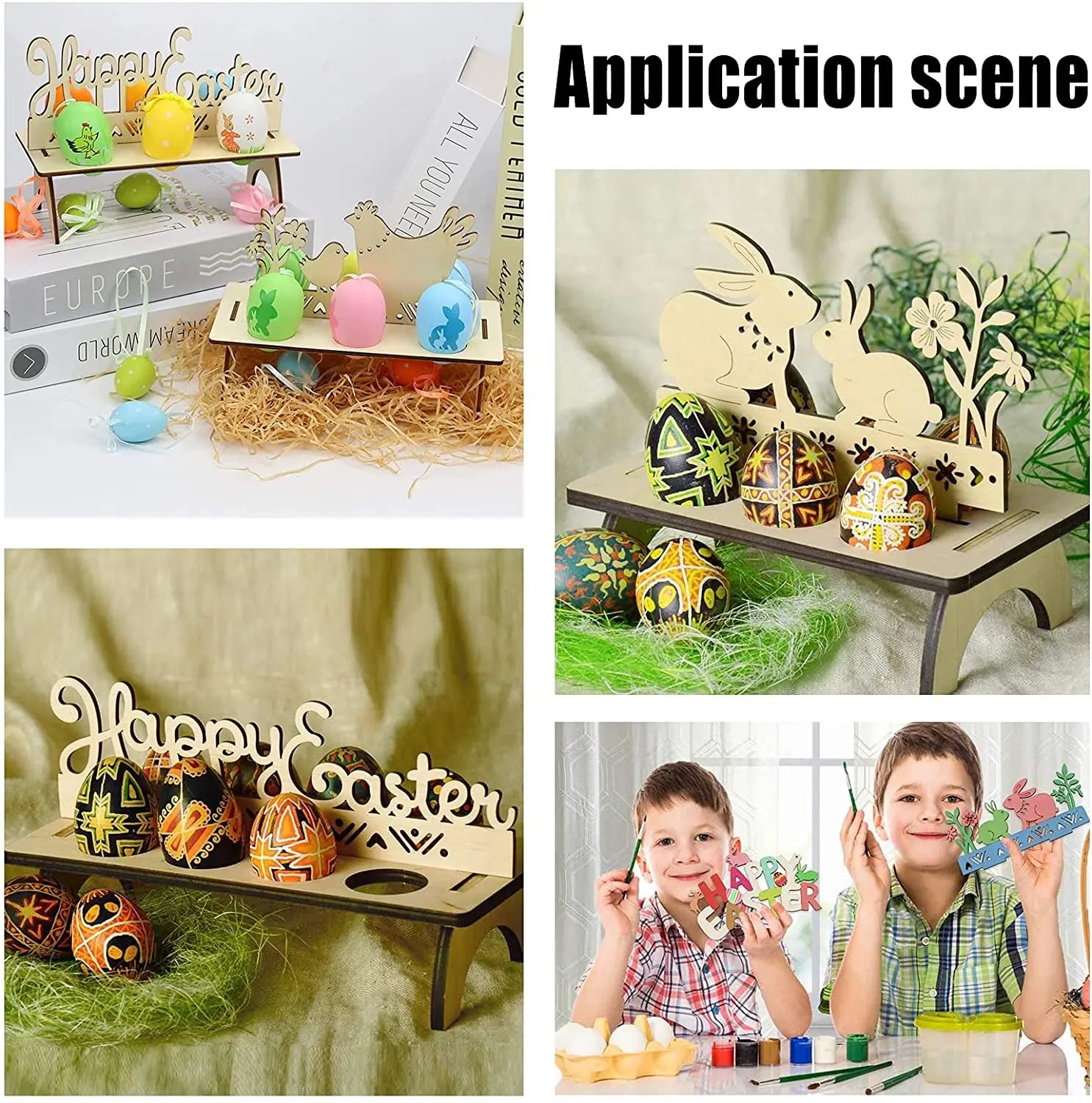 Деревянные пасхальные полки для яиц декоративное ремесло сделай сам подарок