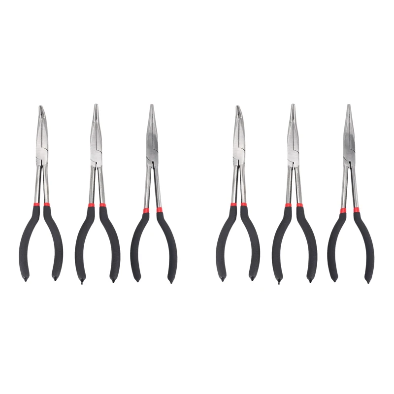 

Набор сверхдлинных плоскогубцев 6X 11 дюймов, прямой и стандартный ручной инструмент для механического захвата