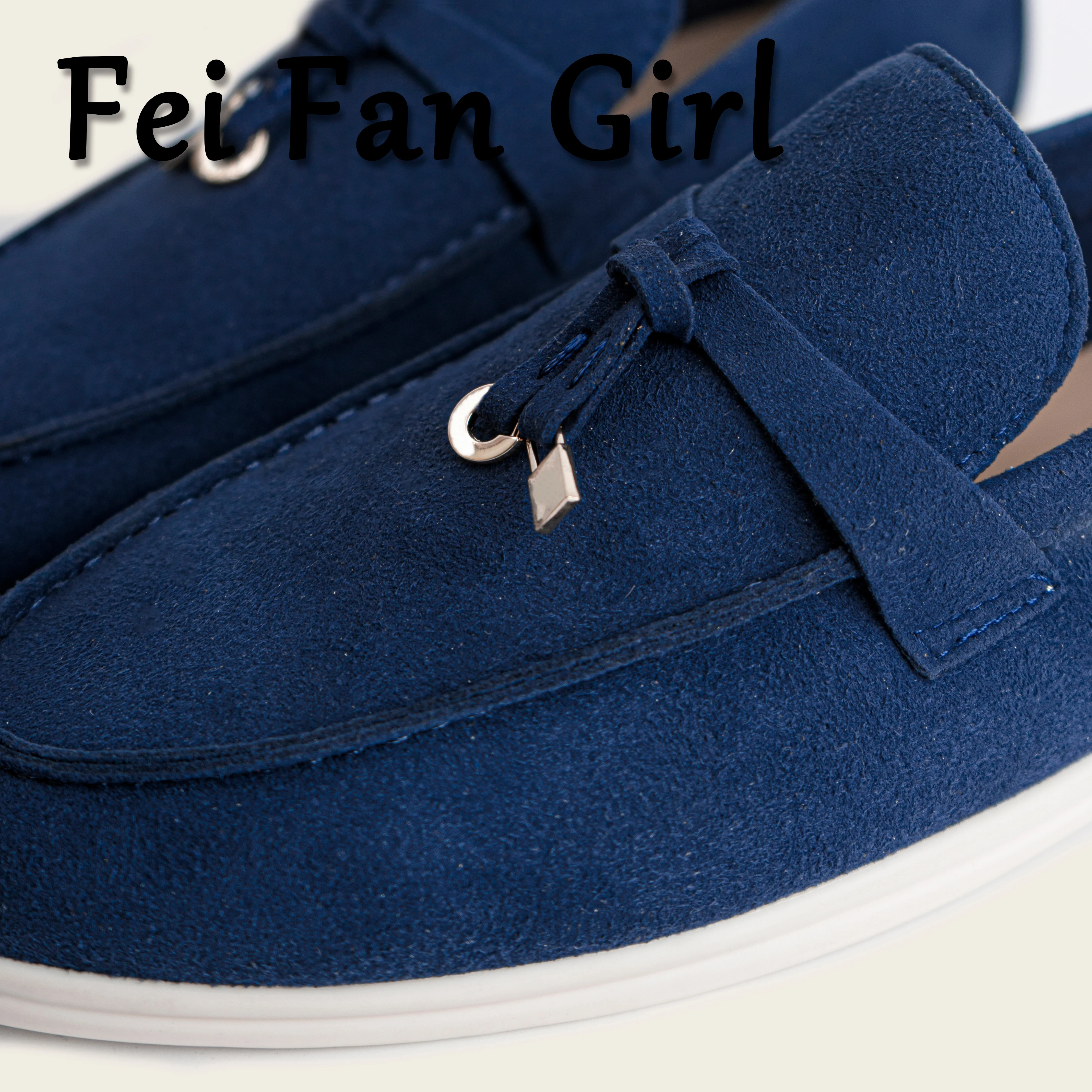 Tassel Metal Lock Loafers Women Slip-On Flats Shoes Comfortable Soft Sole for Women Moccasins Sheos Big Size 34-45 Flat Shoes