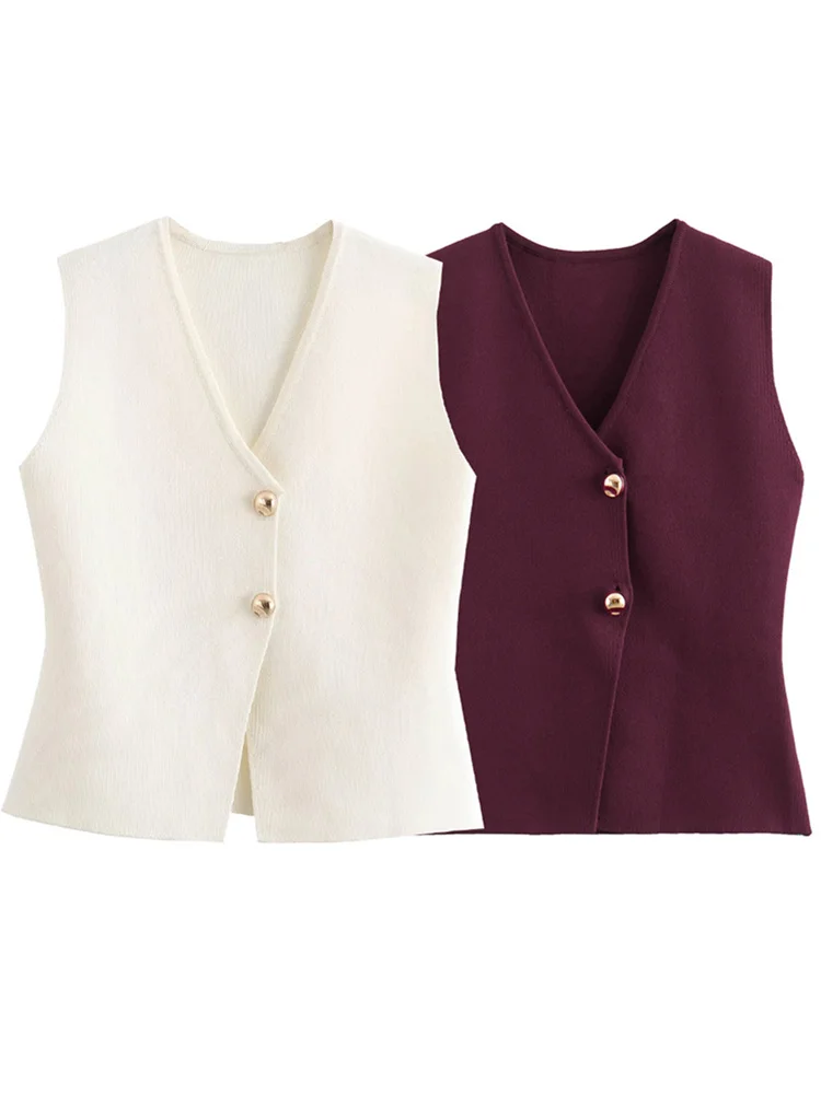 Женская блузка с V-образным вырезом и пуговицами