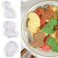 4pcs easter dinosaur cookie cutter mold for baking biscuits moulds fondant cakes gingerbread dino forms animal embossing tools