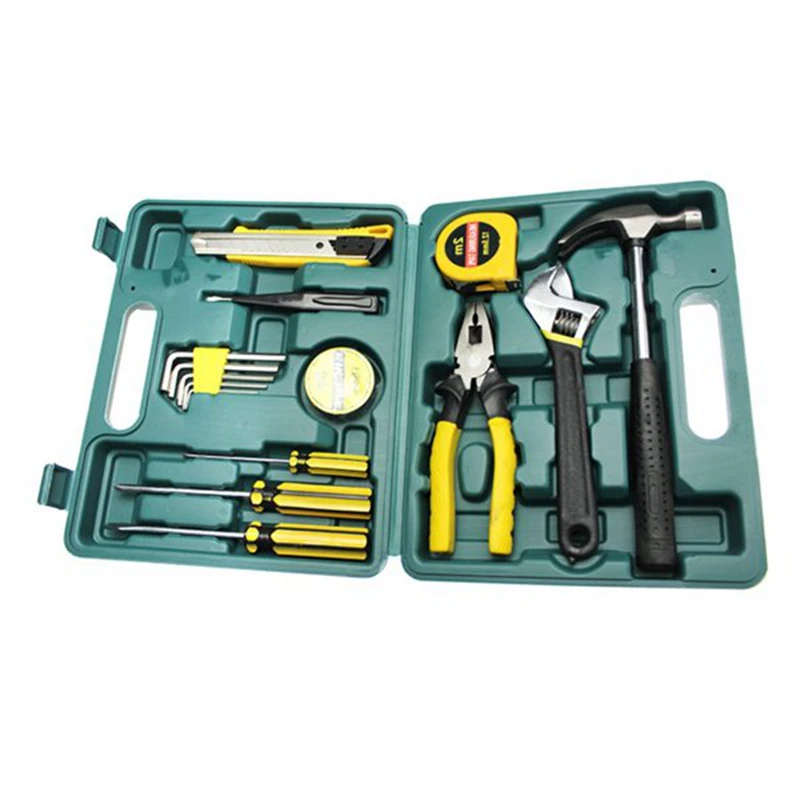 

16Pcs Multifuctional Car Repair Tool Kits Screwdriver Wrench Hammer Pliers Combination Household Hardware Tool Box Set