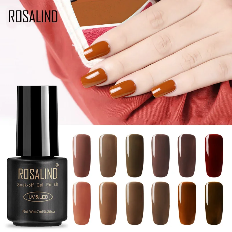 

ROSALIND Brown Series Gel 1PCS Acrylic Polish For Nail Art Beauty Soak Off Flavorless Semi Permanent Varnish Primer Lacquer