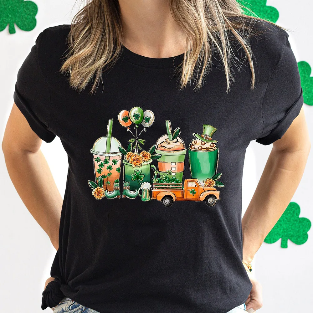 Кофейная рубашка Святого Патрика кофейная Lucky Coffee кофейные футболки ко Дню