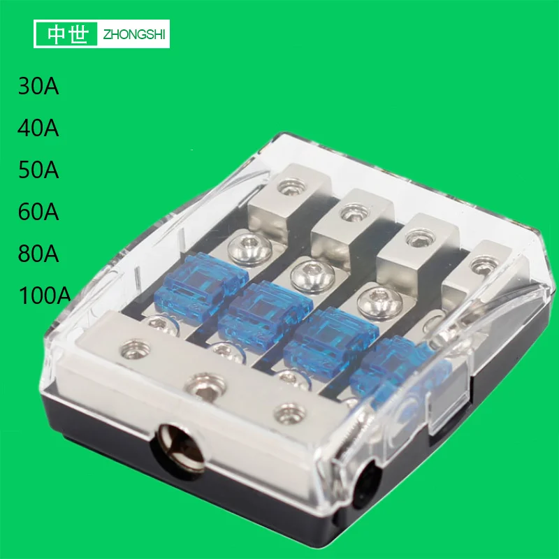 Синий мини блок предохранителей 12 в 60 А 4 комплекта цинковый сплав автомобильный