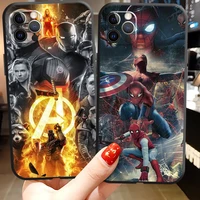 marvel avengers phone cases for iphone 11 12 pro max 6s 7 8 plus xs max 12 13 mini x xr se 2020 carcasa coque back cover