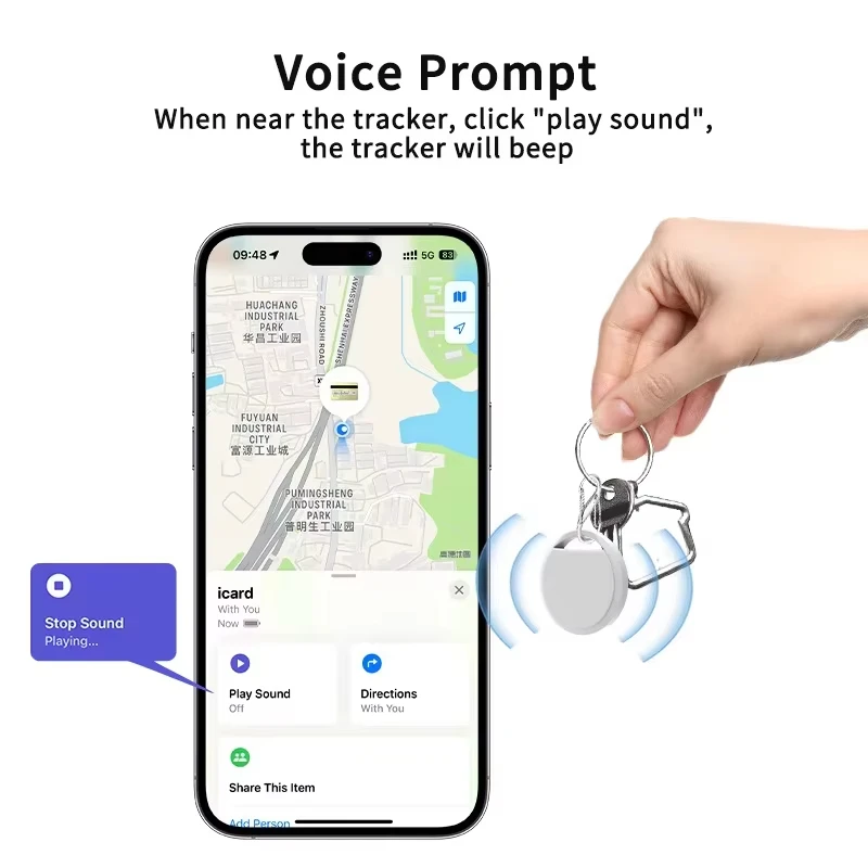 Фото XIAOMI 2026 Умный GPS-трекер Mini с Bluetooth 5.3, устройство для предотвращения потерь, работает с приложением Find My, поисковик ключей, смарт-метка для домашних животных, для iOS iPhone №2