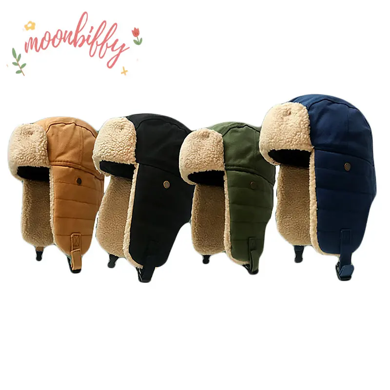 

NEW Warm Bomber Hats Earflap Russian Hat Men Women Ear Flap Winter Hat Windproof Cycling Skiing Winter Snow Hats