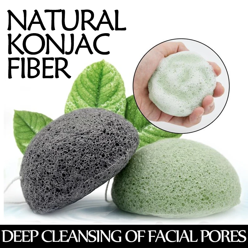 Фото Спонж для очищения лица, губка для мытья лица Konjac Konnyaku, отшелушивающий очищающий уход, инструменты для макияжа №1