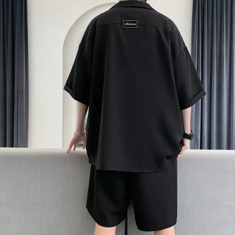 2023 Summer New Men Clothing Set England Style Suit Mens Loose Casual Short Sleeve Shorts Designer Clothes Thin Two Piece Set
