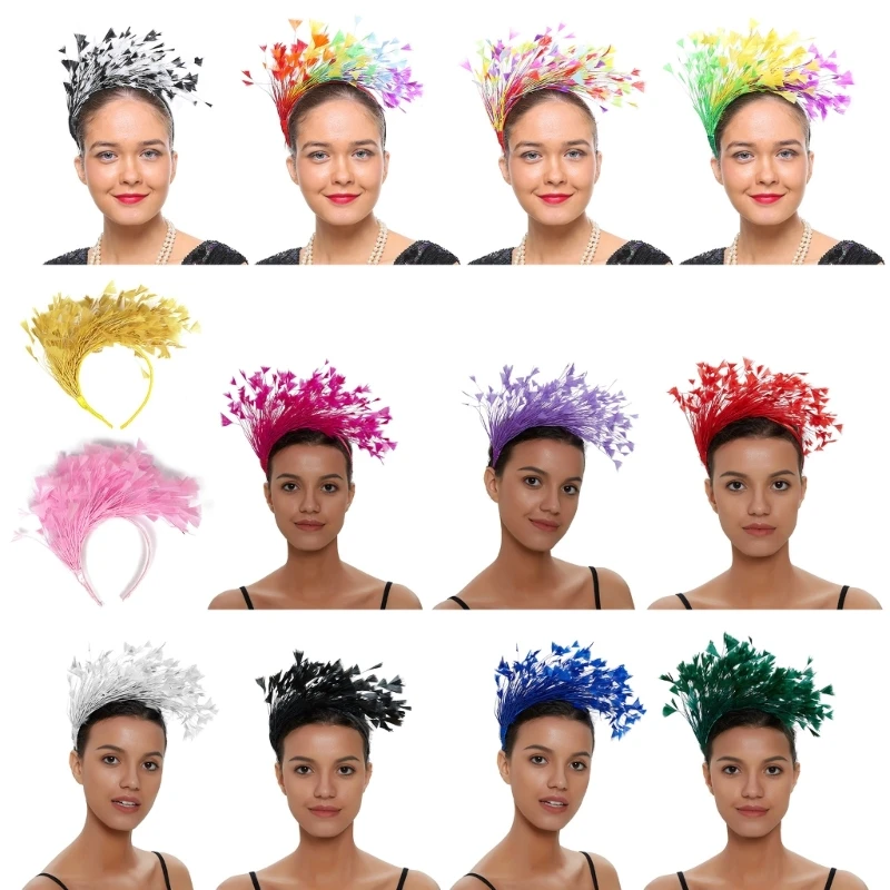 

Flapper Feather Tea Party Feather Fascinator Headband Colored Feather Headband