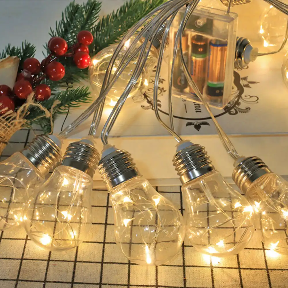 

3/6m LED String Lights Bulb Shaped Christmas Fairy Lights Outdoor Garden Xmas Wedding Lamp Christmas Decoration