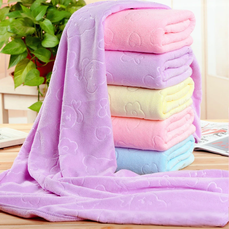 

Cartoon Print Baby Towel Cute Soft Microfiber Kid Bath Towels 70x140cm Large Absorbent Beach Shower Towels Ultra-thin