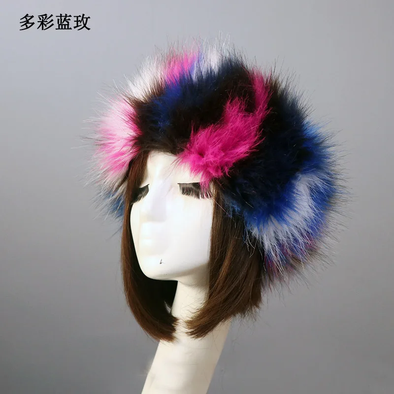 

Faux Fur Headband Women Winter Hats Warm Fur Faux Bomber Fluffy Russian Caps Earmuff Girl Outdoor Ski Snow Earwarmer