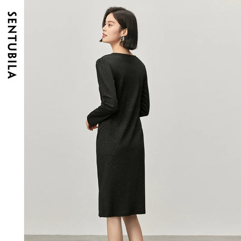 Женское трикотажное платье SENTUBILA с блестками